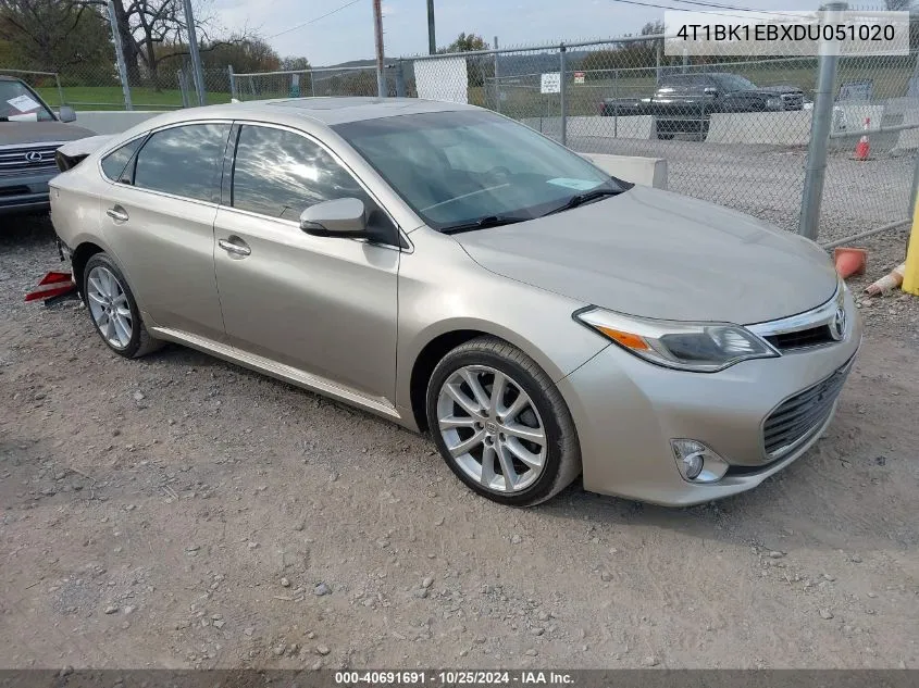 4T1BK1EBXDU051020 2013 Toyota Avalon Limited