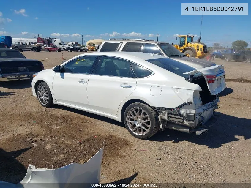 2013 Toyota Avalon Xle Touring VIN: 4T1BK1EB5DU042791 Lot: 40693662