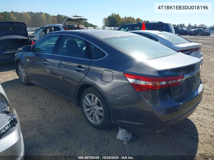 2013 Toyota Avalon Xle Premium VIN: 4T1BK1EB3DU018196 Lot: 40700339