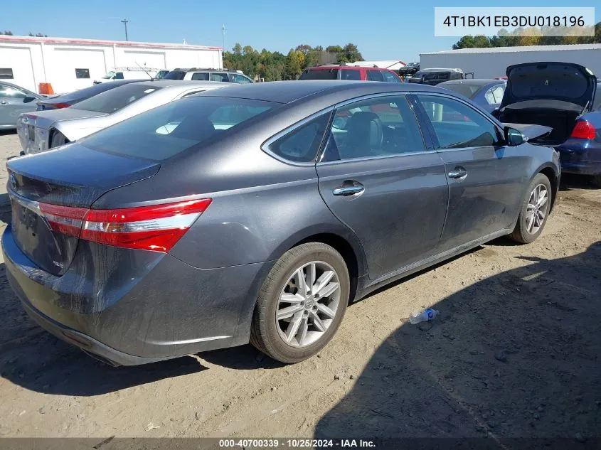 2013 Toyota Avalon Xle Premium VIN: 4T1BK1EB3DU018196 Lot: 40700339