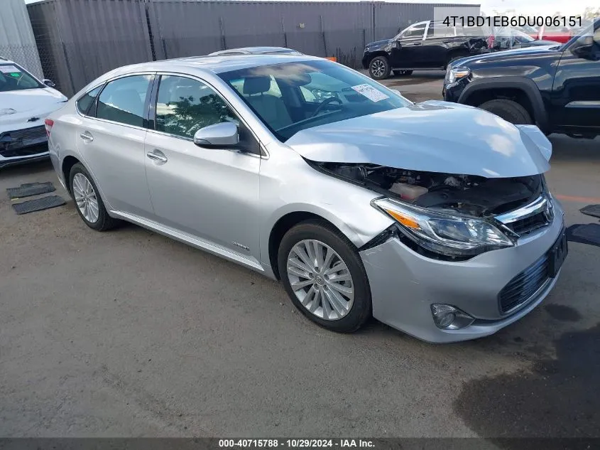 2013 Toyota Avalon Hybrid Xle Touring VIN: 4T1BD1EB6DU006151 Lot: 40715788