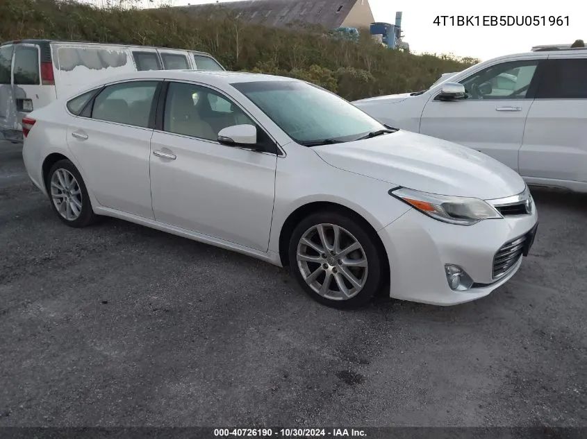 2013 Toyota Avalon Limited VIN: 4T1BK1EB5DU051961 Lot: 40726190