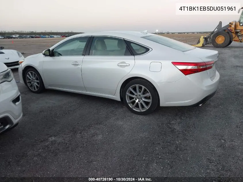 2013 Toyota Avalon Limited VIN: 4T1BK1EB5DU051961 Lot: 40726190