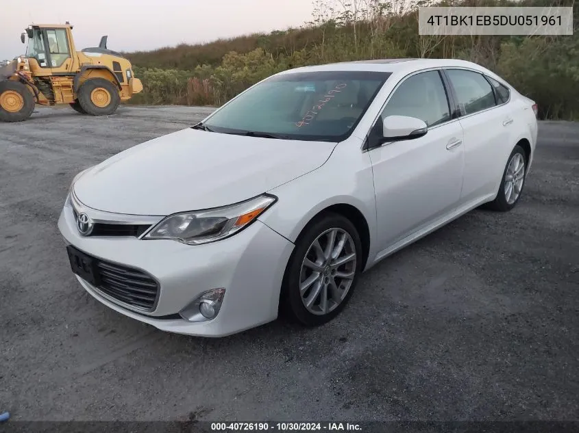 2013 Toyota Avalon Limited VIN: 4T1BK1EB5DU051961 Lot: 40726190