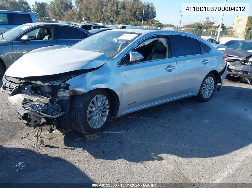 2013 Toyota Avalon Hybrid Limited VIN: 4T1BD1EB7DU004912 Lot: 40729368