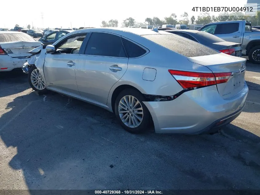 2013 Toyota Avalon Hybrid Limited VIN: 4T1BD1EB7DU004912 Lot: 40729368