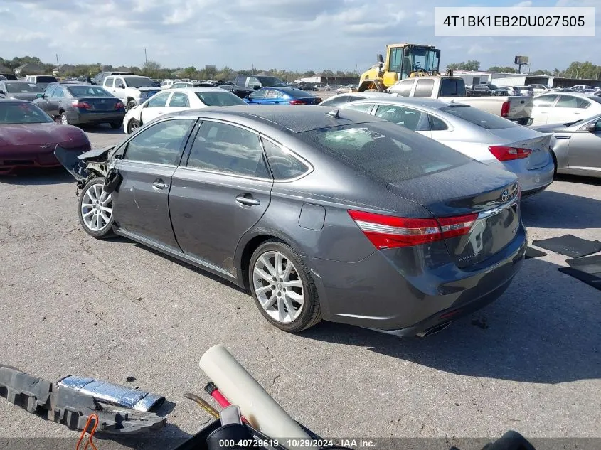 2013 Toyota Avalon Limited VIN: 4T1BK1EB2DU027505 Lot: 40729619