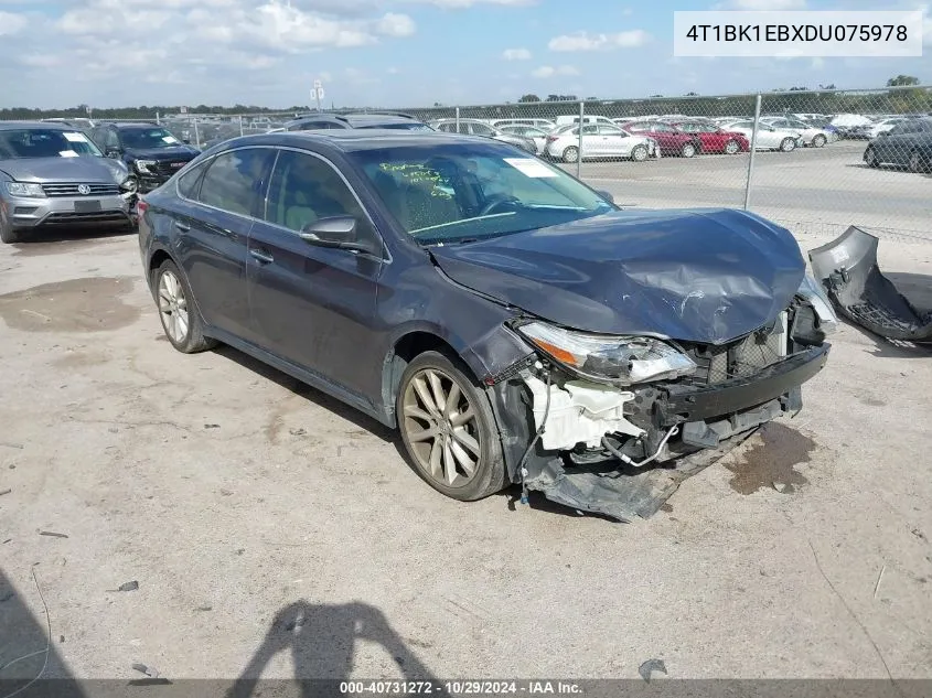 2013 Toyota Avalon Xle Touring VIN: 4T1BK1EBXDU075978 Lot: 40731272