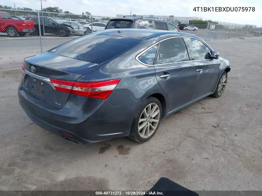 2013 Toyota Avalon Xle Touring VIN: 4T1BK1EBXDU075978 Lot: 40731272