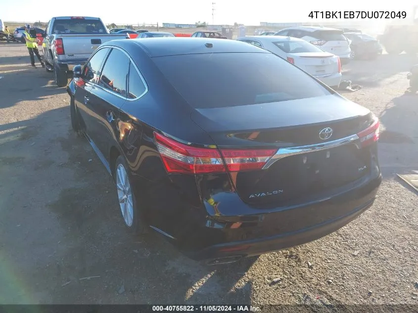 2013 Toyota Avalon Xle Touring VIN: 4T1BK1EB7DU072049 Lot: 40755822