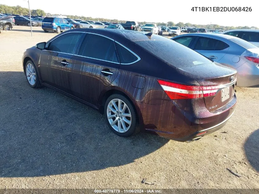 2013 Toyota Avalon Limited VIN: 4T1BK1EB2DU068426 Lot: 40776778