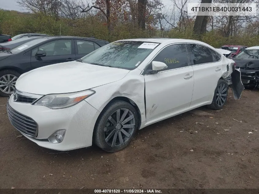 2013 Toyota Avalon Limited VIN: 4T1BK1EB4DU031443 Lot: 40781520