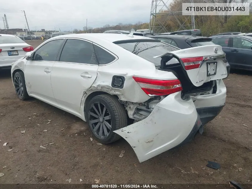 2013 Toyota Avalon Limited VIN: 4T1BK1EB4DU031443 Lot: 40781520