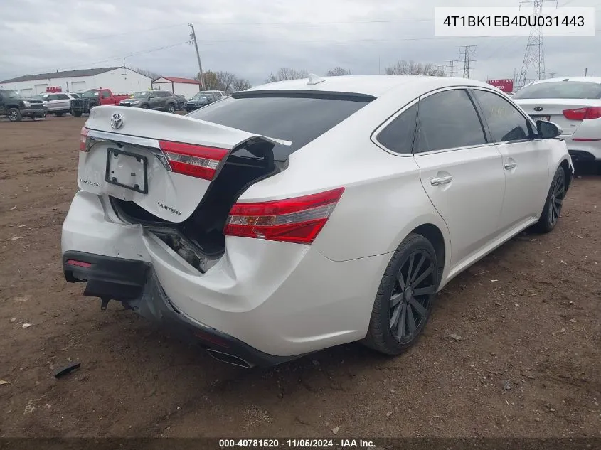 2013 Toyota Avalon Limited VIN: 4T1BK1EB4DU031443 Lot: 40781520