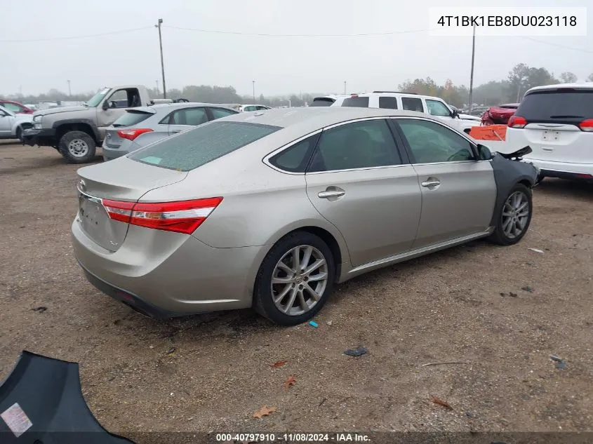 2013 Toyota Avalon Xle Touring VIN: 4T1BK1EB8DU023118 Lot: 40797910