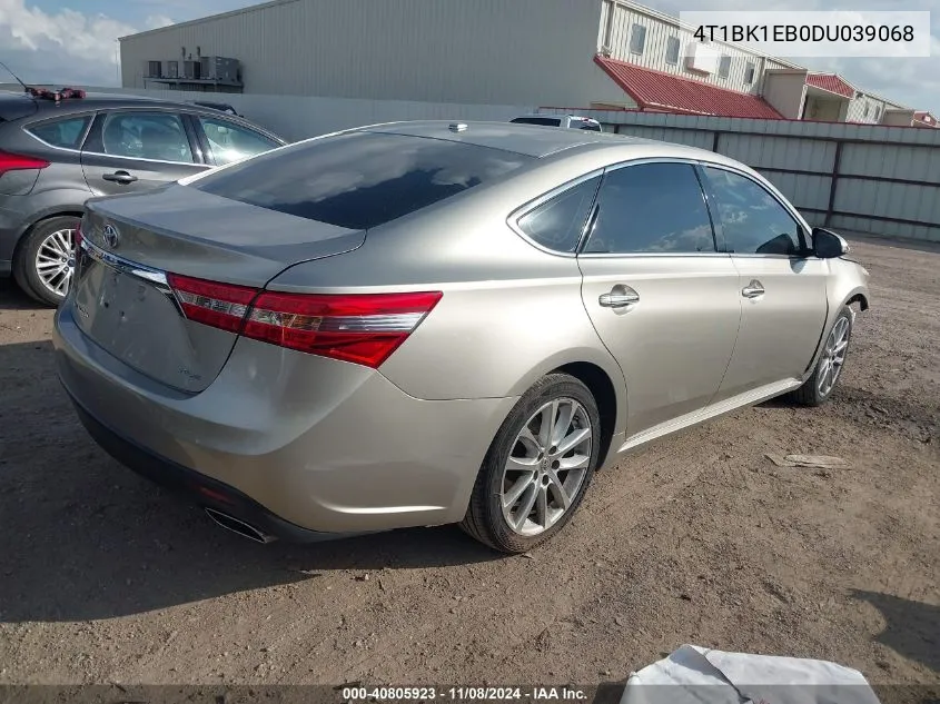 2013 Toyota Avalon Xle Touring VIN: 4T1BK1EB0DU039068 Lot: 40805923