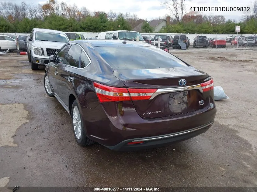 2013 Toyota Avalon Hybrid Xle Touring VIN: 4T1BD1EB1DU009832 Lot: 40816277