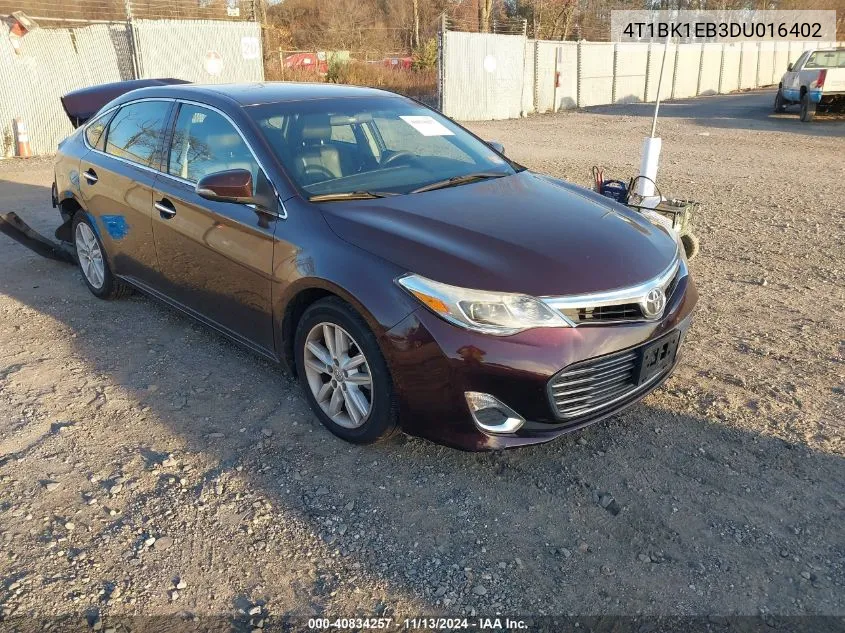 2013 Toyota Avalon Xle VIN: 4T1BK1EB3DU016402 Lot: 40834257