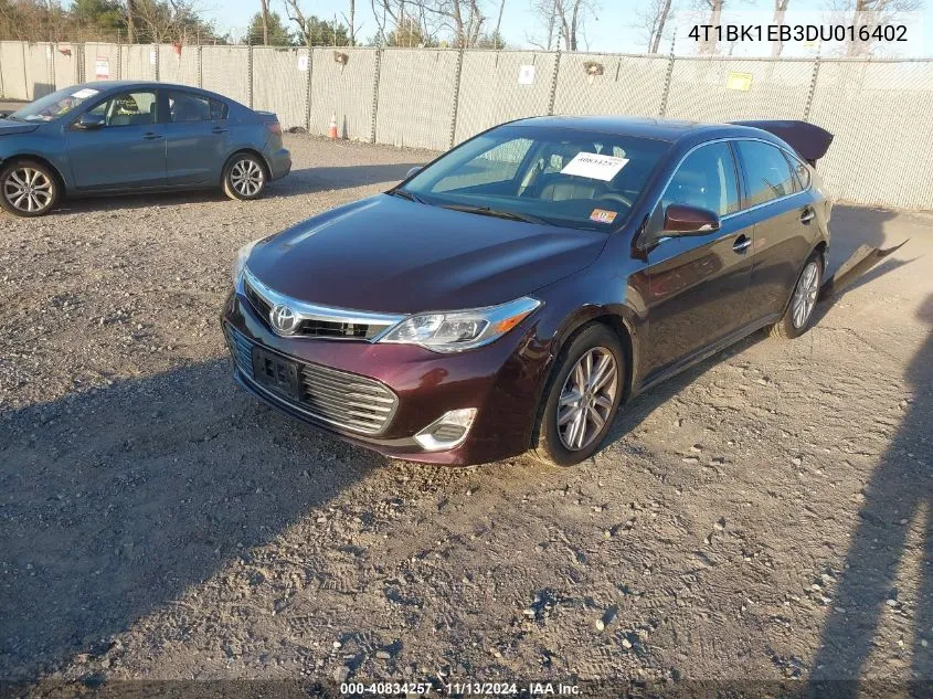 2013 Toyota Avalon Xle VIN: 4T1BK1EB3DU016402 Lot: 40834257