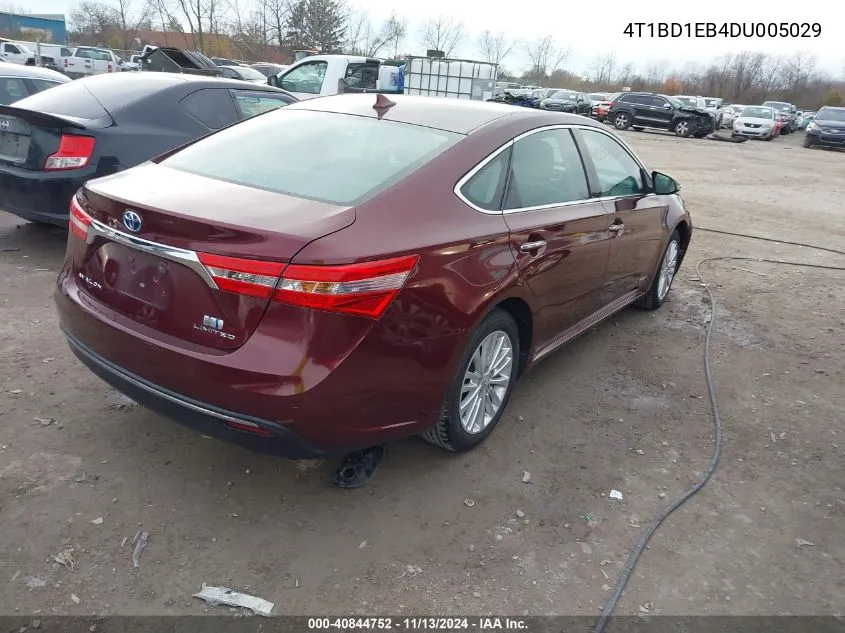 2013 Toyota Avalon Hybrid Limited VIN: 4T1BD1EB4DU005029 Lot: 40844752