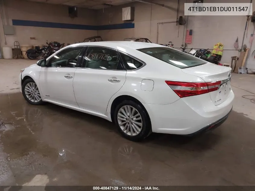 2013 Toyota Avalon Hybrid Xle Premium VIN: 4T1BD1EB1DU011547 Lot: 40847129