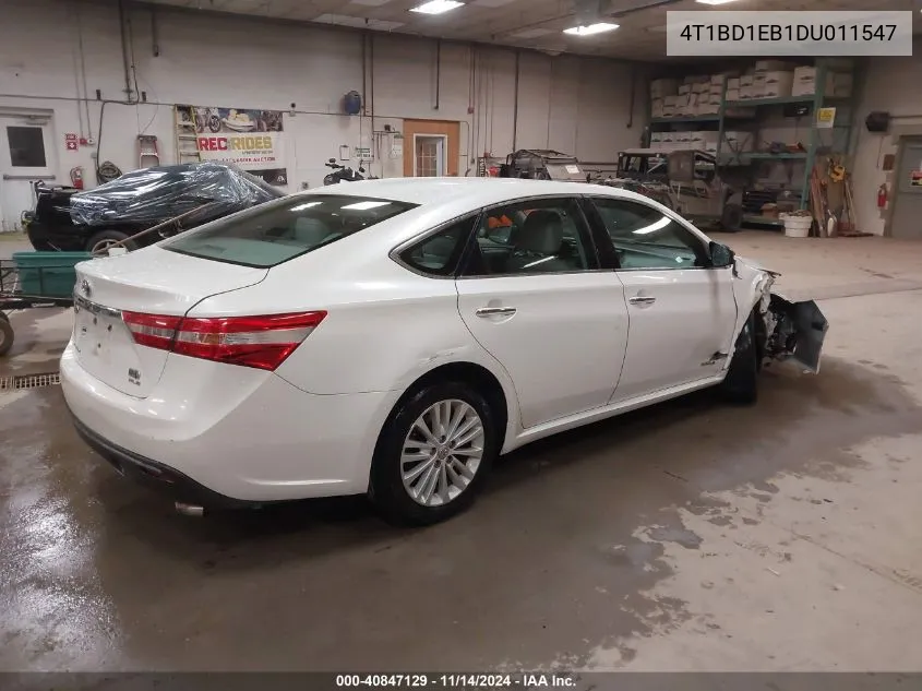 2013 Toyota Avalon Hybrid Xle Premium VIN: 4T1BD1EB1DU011547 Lot: 40847129