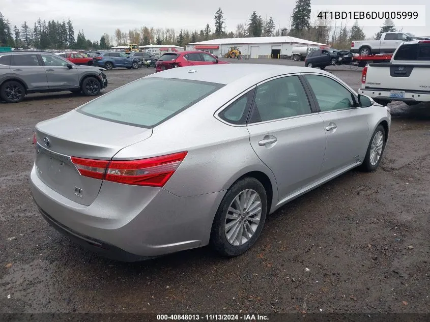 2013 Toyota Avalon Hybrid Xle Touring VIN: 4T1BD1EB6DU005999 Lot: 40848013