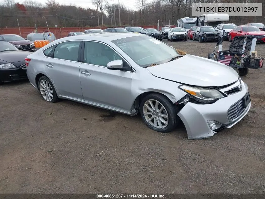 2013 Toyota Avalon Xle Touring VIN: 4T1BK1EB7DU012997 Lot: 40851267