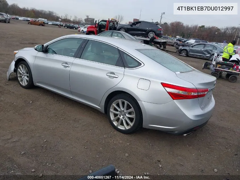 2013 Toyota Avalon Xle Touring VIN: 4T1BK1EB7DU012997 Lot: 40851267