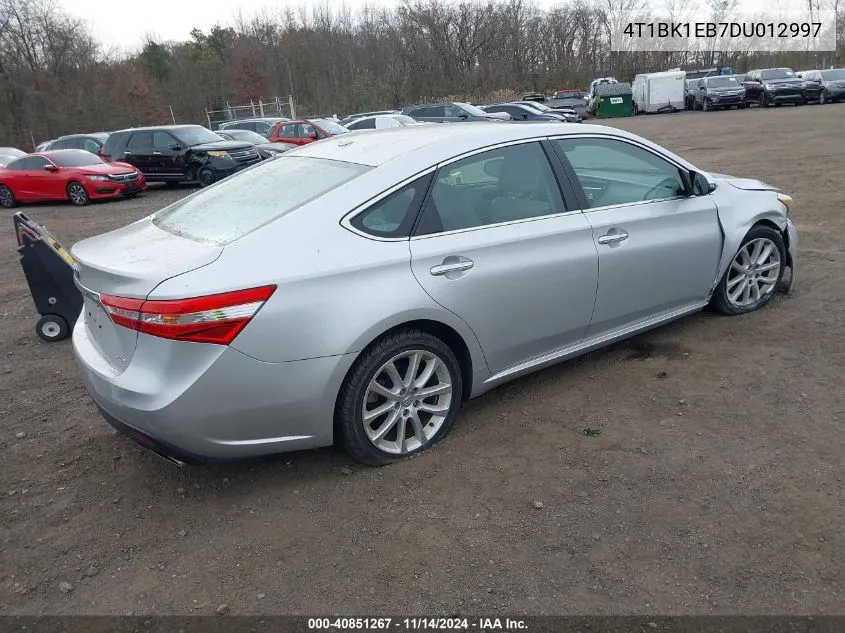 2013 Toyota Avalon Xle Touring VIN: 4T1BK1EB7DU012997 Lot: 40851267