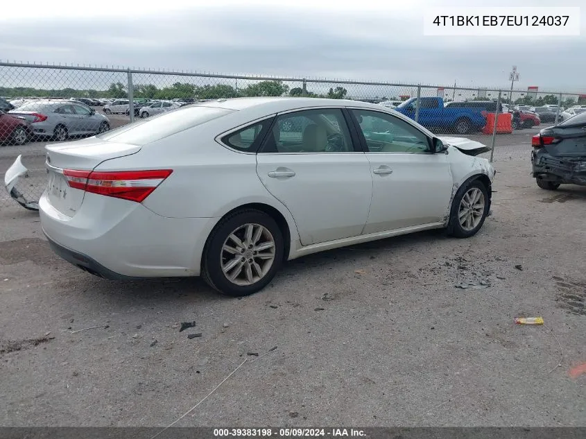 2014 Toyota Avalon Xle Premium VIN: 4T1BK1EB7EU124037 Lot: 39383198