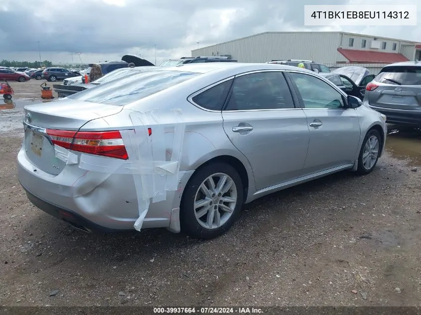 2014 Toyota Avalon Xle Premium VIN: 4T1BK1EB8EU114312 Lot: 39937664