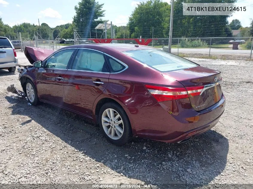 2014 Toyota Avalon Xle Premium VIN: 4T1BK1EBXEU124615 Lot: 40064673