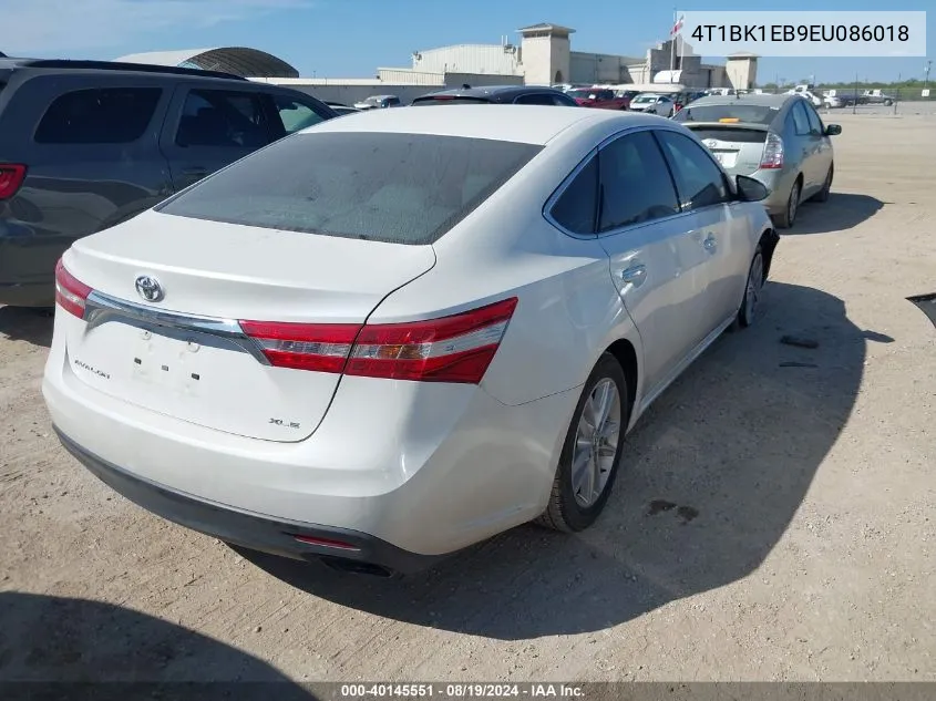 2014 Toyota Avalon Xle VIN: 4T1BK1EB9EU086018 Lot: 40145551