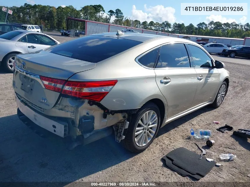 2014 Toyota Avalon Hybrid Limited VIN: 4T1BD1EB4EU019286 Lot: 40227969