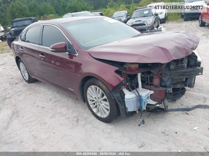 2014 Toyota Avalon Hybrid/Prem/Tour/Ltd VIN: 4T1BD1EBXEU026212 Lot: 40258408