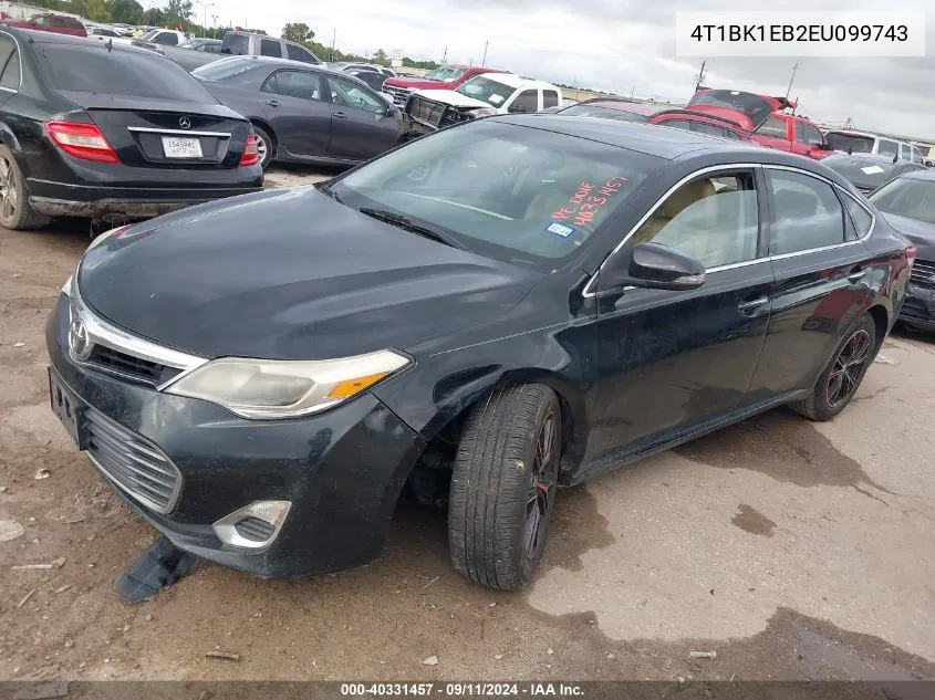 2014 Toyota Avalon Xle Premium VIN: 4T1BK1EB2EU099743 Lot: 40331457