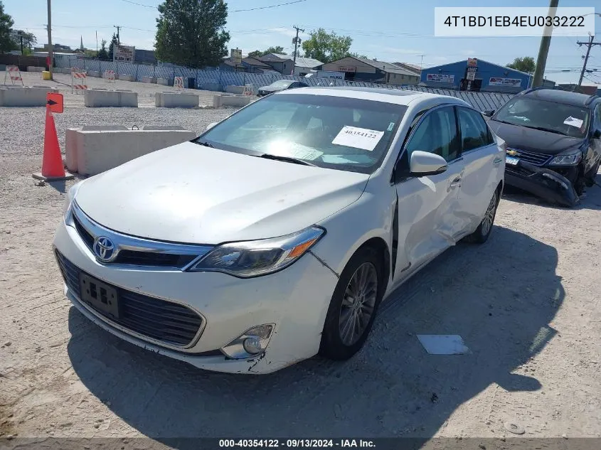 2014 Toyota Avalon Hybrid Limited VIN: 4T1BD1EB4EU033222 Lot: 40354122