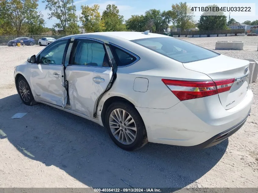 2014 Toyota Avalon Hybrid Limited VIN: 4T1BD1EB4EU033222 Lot: 40354122