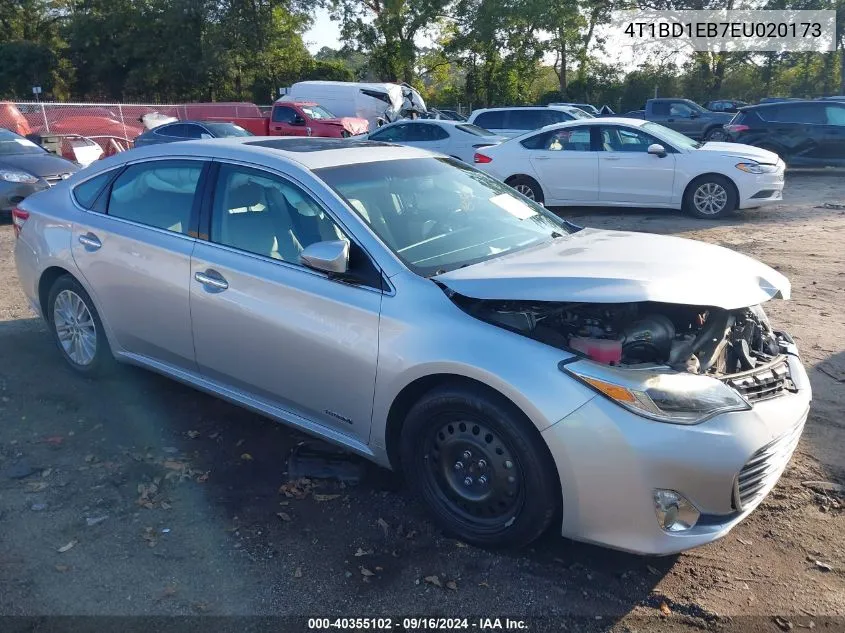 2014 Toyota Avalon Hybrid Limited VIN: 4T1BD1EB7EU020173 Lot: 40355102