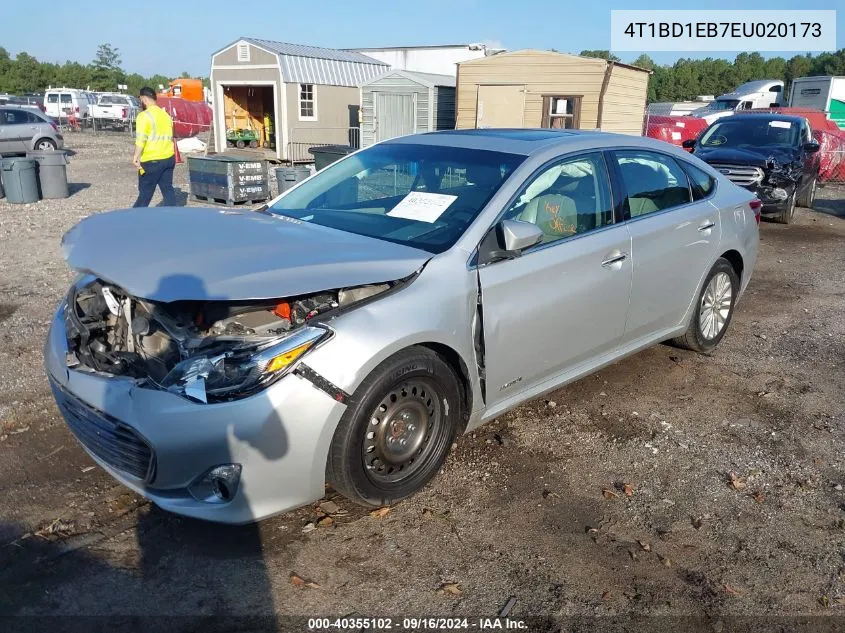 2014 Toyota Avalon Hybrid Limited VIN: 4T1BD1EB7EU020173 Lot: 40355102