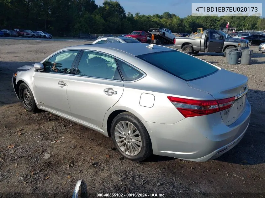 2014 Toyota Avalon Hybrid Limited VIN: 4T1BD1EB7EU020173 Lot: 40355102