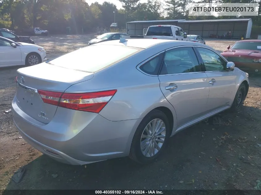 2014 Toyota Avalon Hybrid Limited VIN: 4T1BD1EB7EU020173 Lot: 40355102