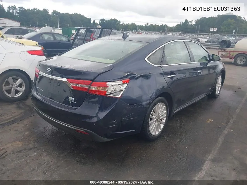 2014 Toyota Avalon Hybrid Limited VIN: 4T1BD1EB1EU031363 Lot: 40388244