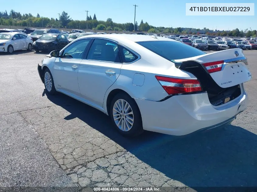 2014 Toyota Avalon Hybrid Limited VIN: 4T1BD1EBXEU027229 Lot: 40424806