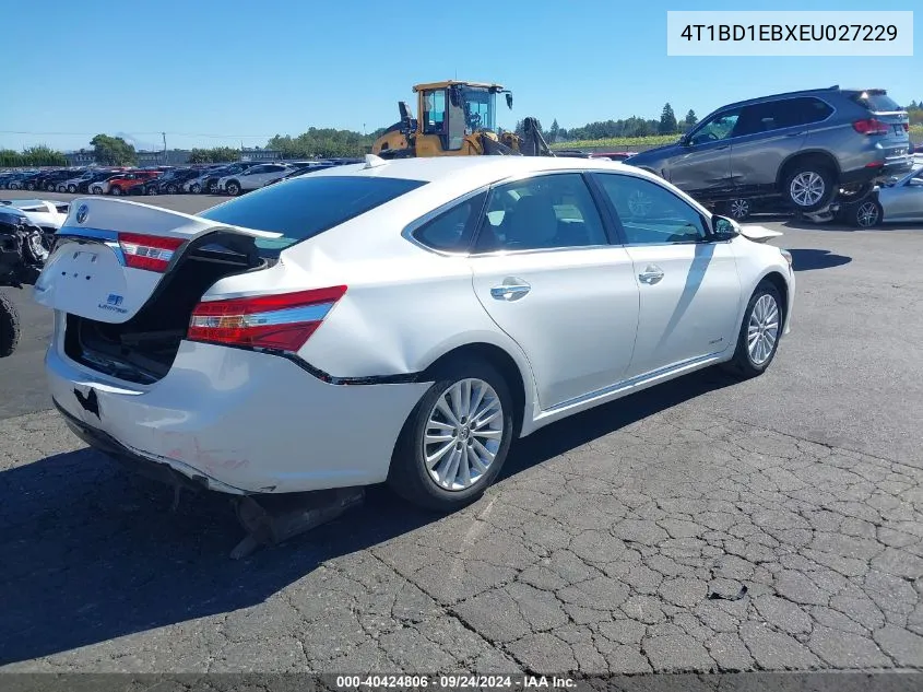 2014 Toyota Avalon Hybrid Limited VIN: 4T1BD1EBXEU027229 Lot: 40424806