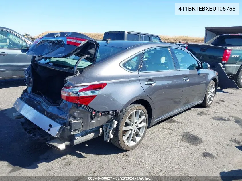 2014 Toyota Avalon Xle Touring VIN: 4T1BK1EBXEU105756 Lot: 40430627