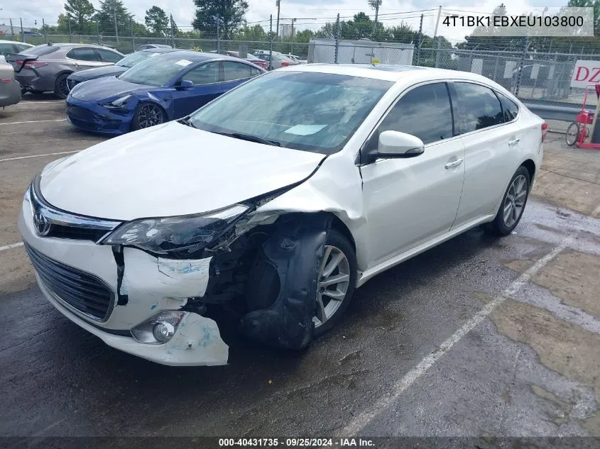 2014 Toyota Avalon Xle Touring VIN: 4T1BK1EBXEU103800 Lot: 40431735