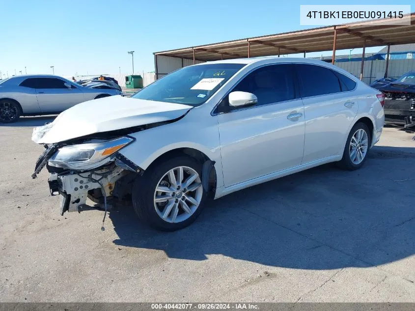 2014 Toyota Avalon Xle Premium VIN: 4T1BK1EB0EU091415 Lot: 40442077