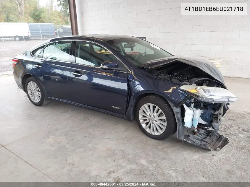 2014 Toyota Avalon Hybrid Xle Premium VIN: 4T1BD1EB6EU021718 Lot: 40442681